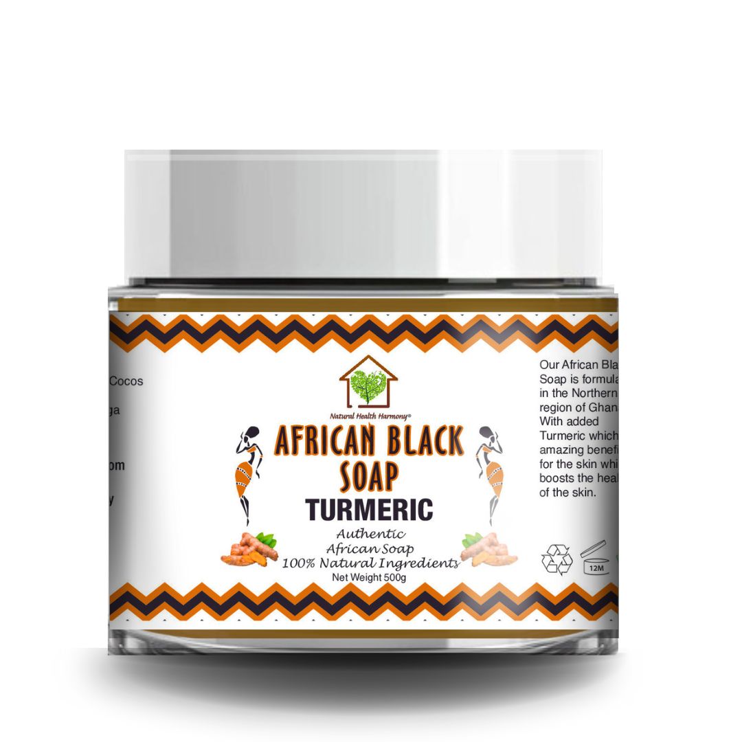 Natural Health Harmony African Black Soap Tub - Turmeric 500g