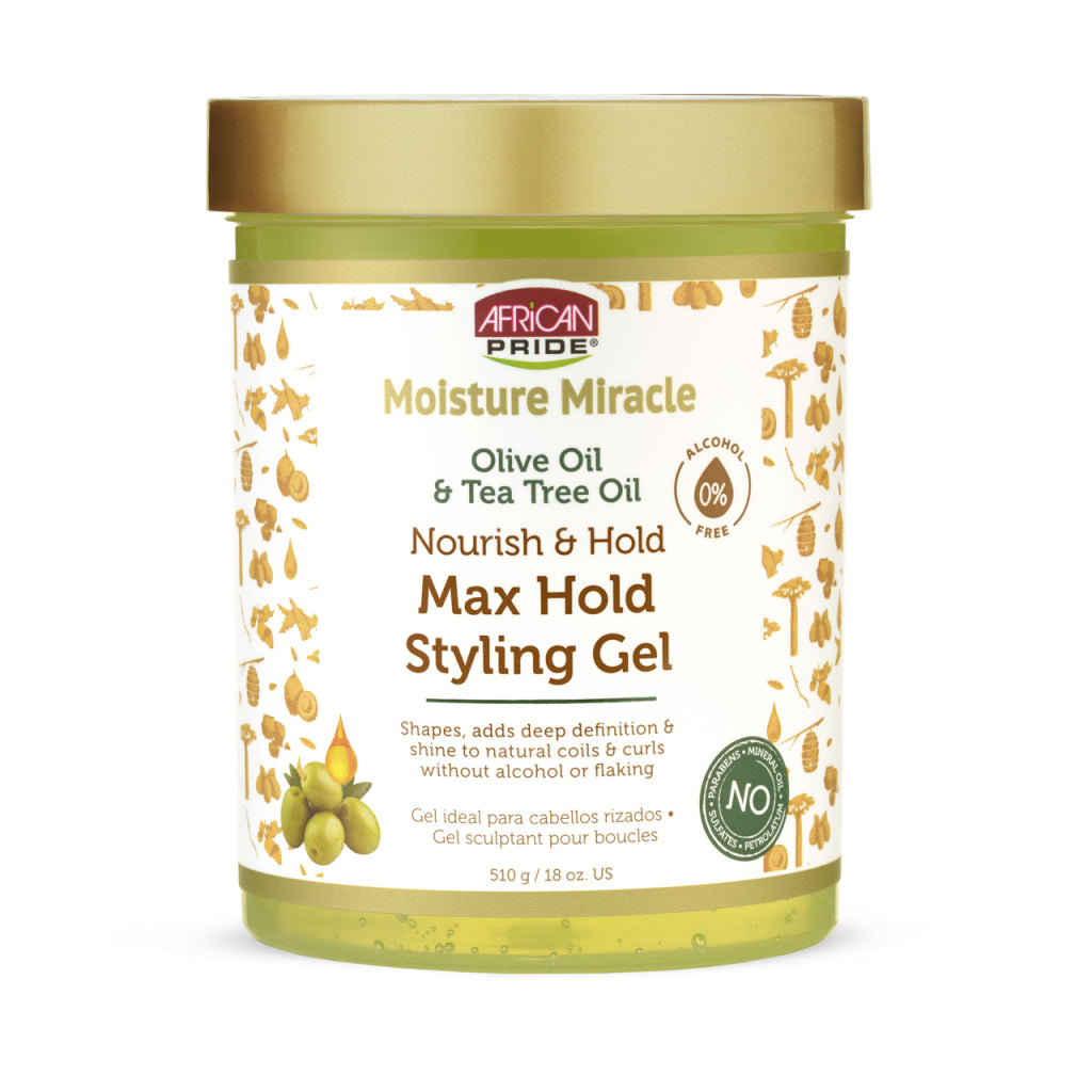 African Pride Moisture Miracle Olive and Tea Tree Styling Gel 18oz