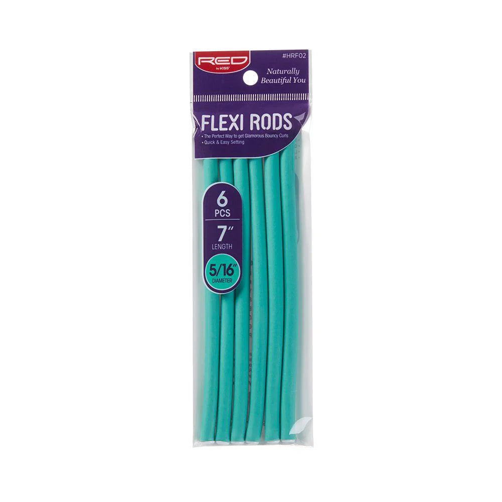 Red by Kiss Flexi Rods 7in x 5/16in Green 6pc HRF02