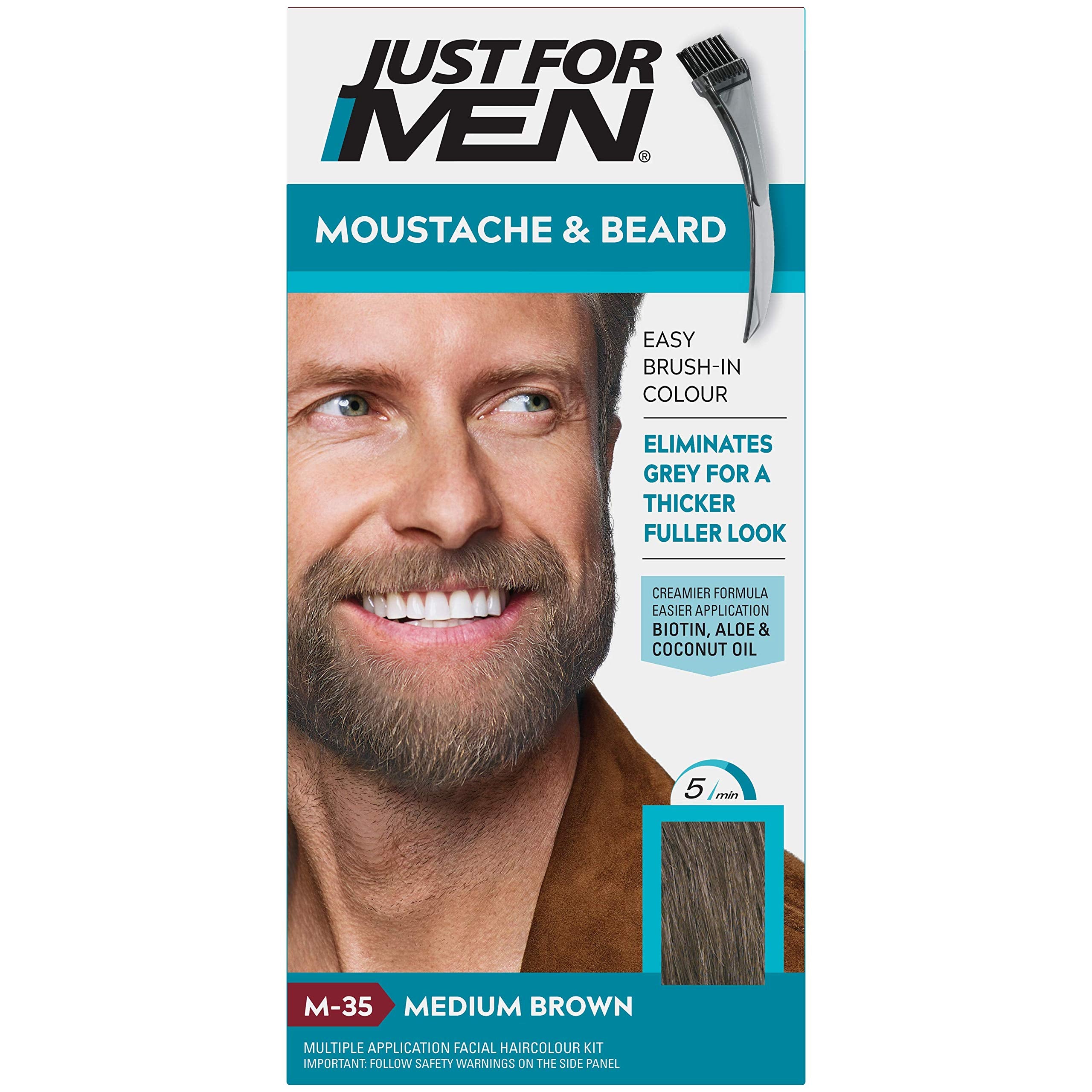 Just For Men Moustache and Beard Colour - Medium Brown M35