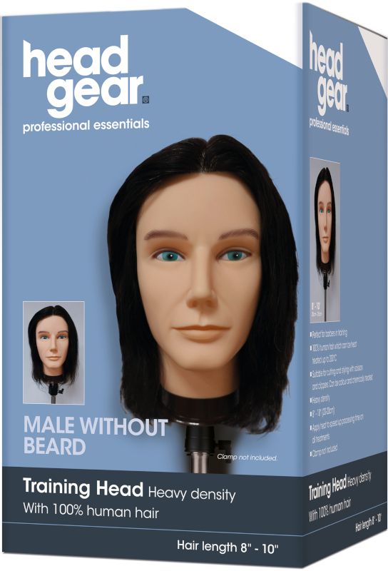 Head Gear Mens Training Head 100% Human Hair 12-14''