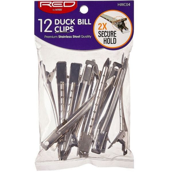 Red by Kiss Duck Bill Clips 12pc HMC04