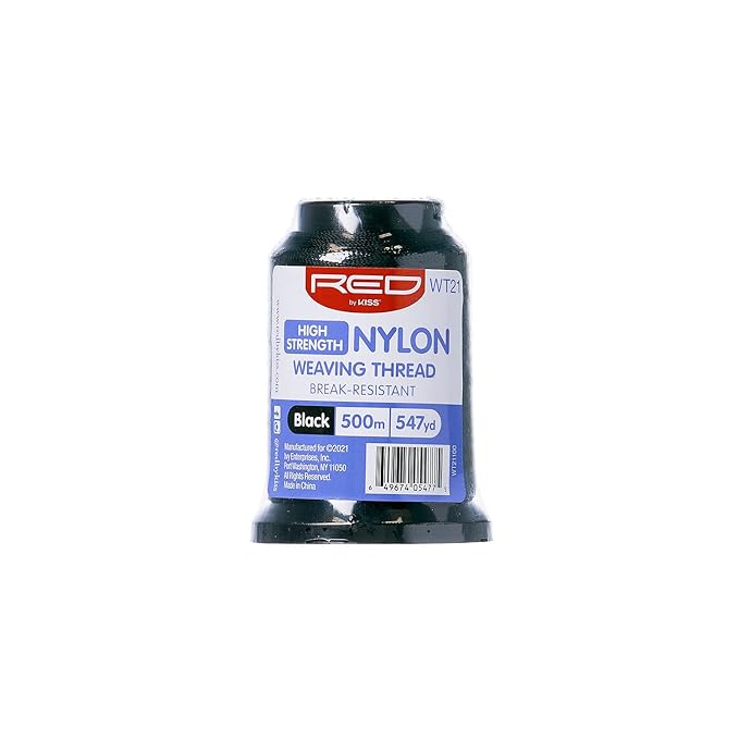 Red by Kiss Nylon Weaving Thread Black 500m