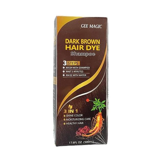 Gee Magic Dark Brown Hair Dye Shampoo 500ml