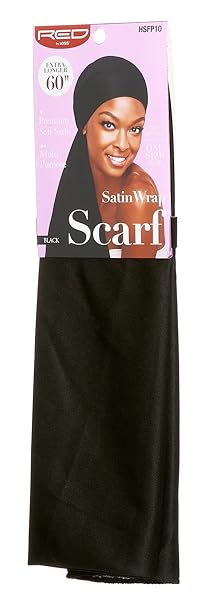 Red by Kiss Satin Wrap Scarf Black HSFP10