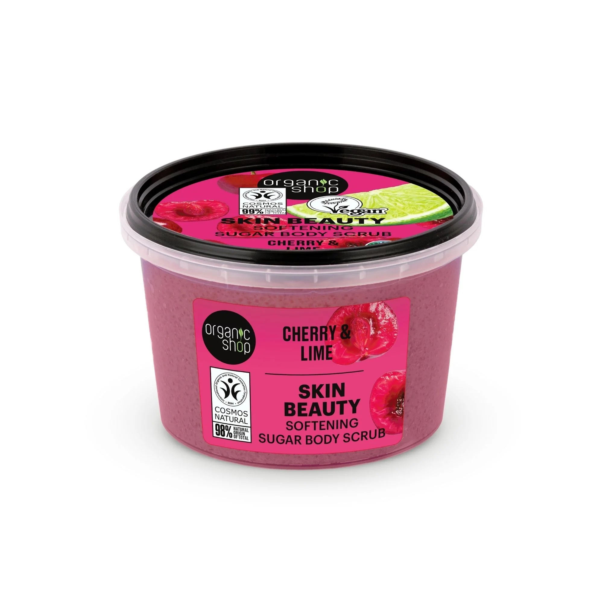 Organic Shop Cherry and Lime Softening Sugar Body Scrub 250ml