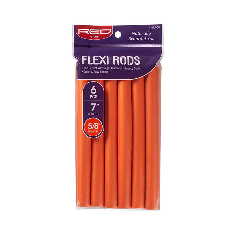 Red by Kiss Flexi Rods 7in x 5/8in Orange 6pc HRF06