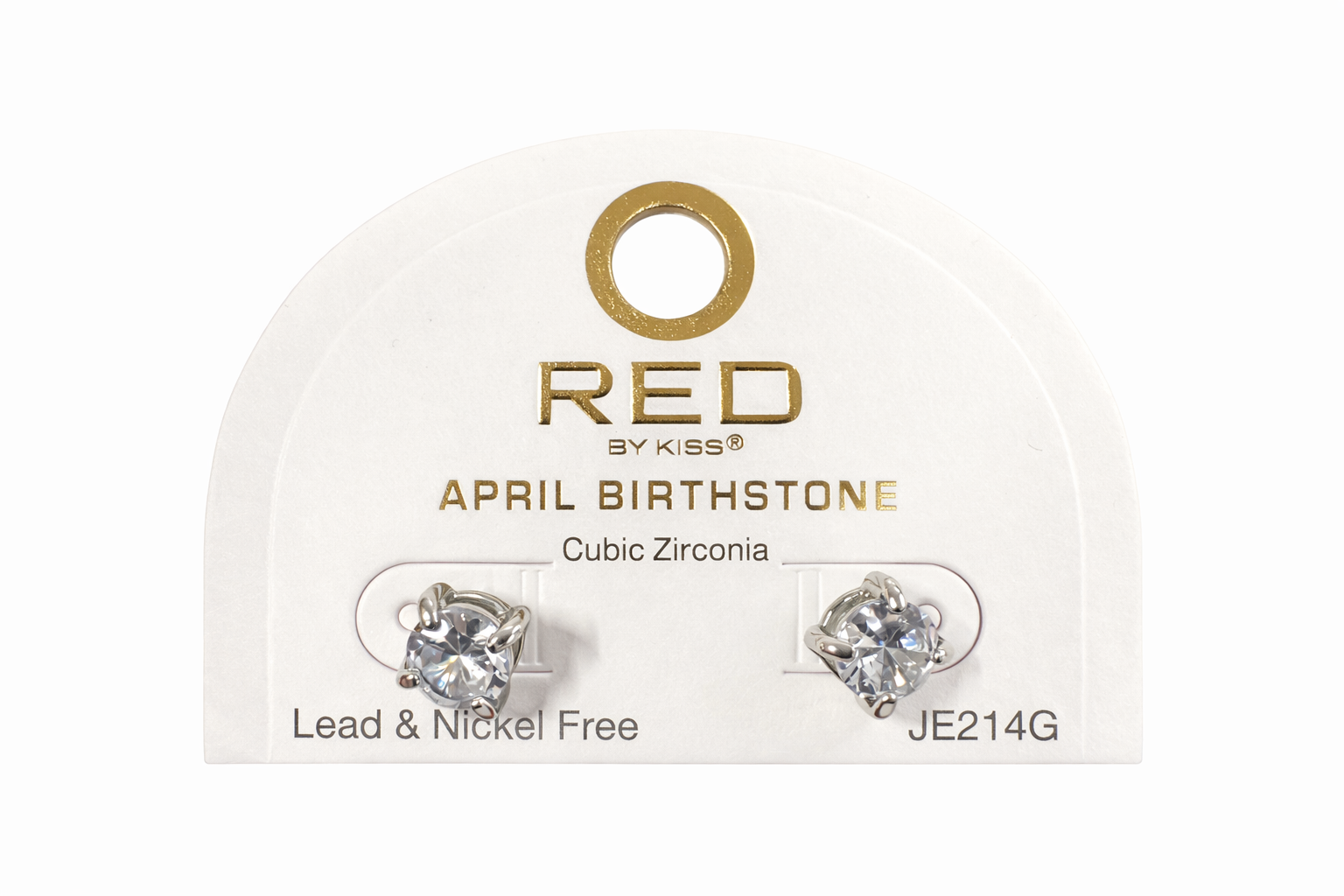 Red by Kiss Cubic Zirconia Birthstone Earrings April JE214G