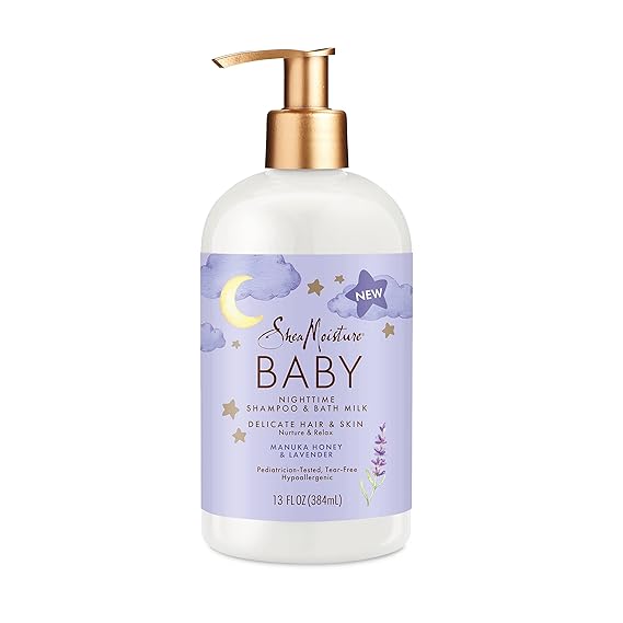 Shea Moisture Baby Nightime Shampoo and Bath Milk - Manuka Honey Lavender 13oz
