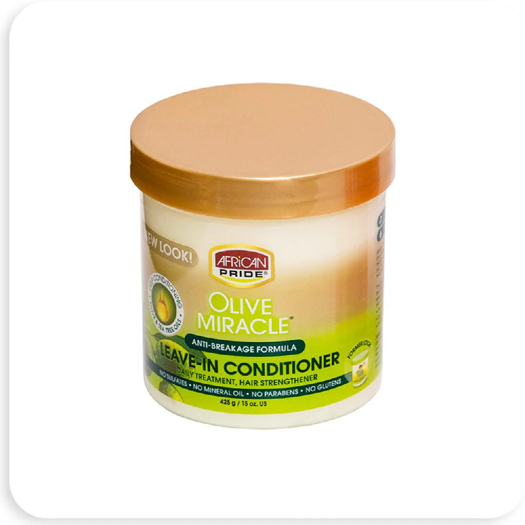 African Pride Olive Miracle Leave in Conditioner Jar 15oz