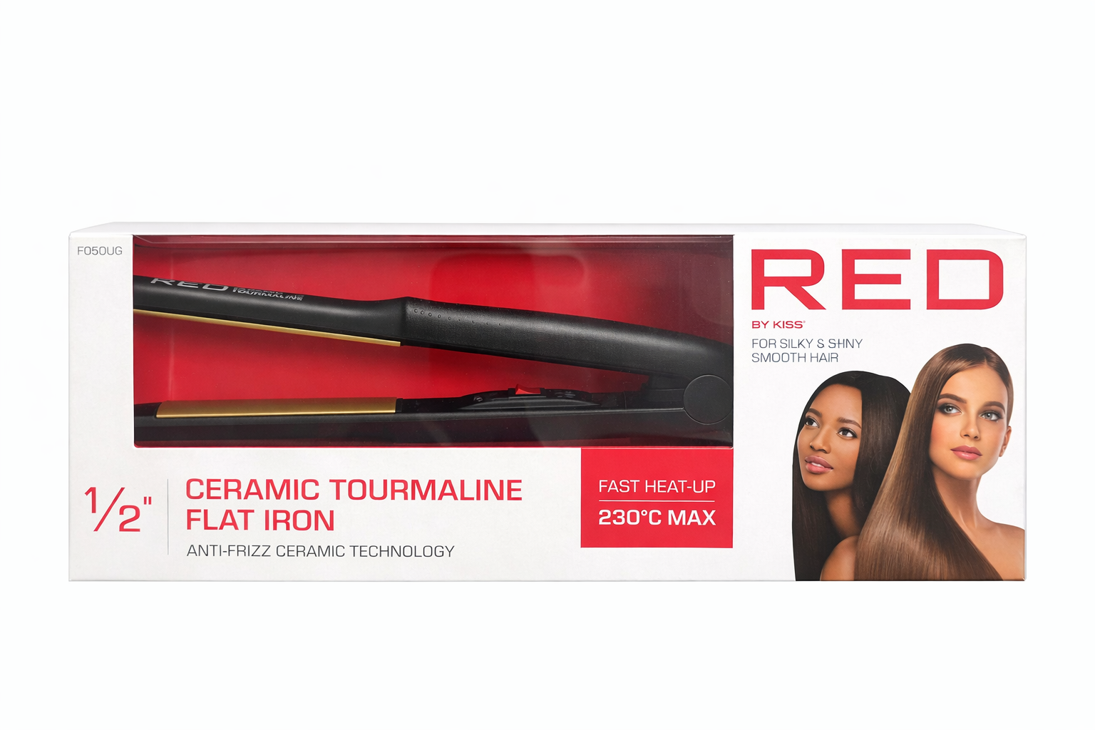 Red by Kiss Ceramic Tourmaline Flat Iron 1/2''