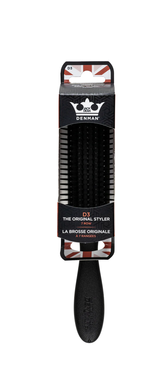 Denman Jack Dean The Original Styler 7 Row - JD003BLK