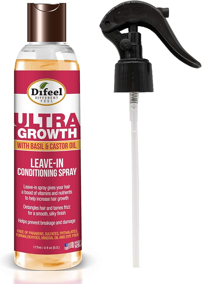 Difeel Ultra Growth Basil and Castor Leave in Conditioning Spray 6oz