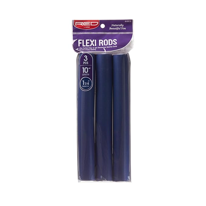 Red by Kiss Flexi Rods 10in x 1 1/4in Dark Blue 3pc HRF21