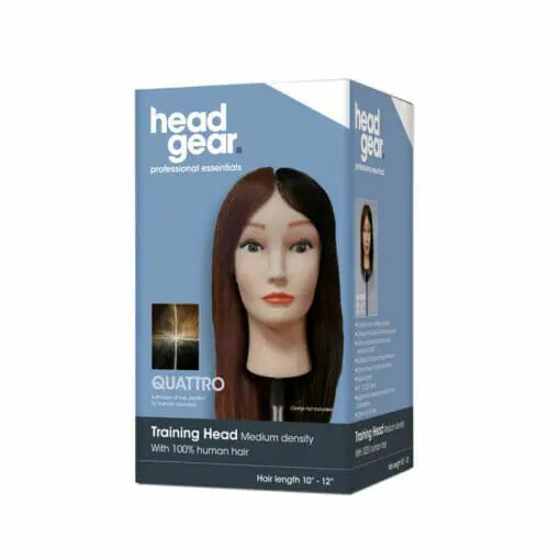 Head Gear Quattro Training Head 100% Human Hair 10-12''