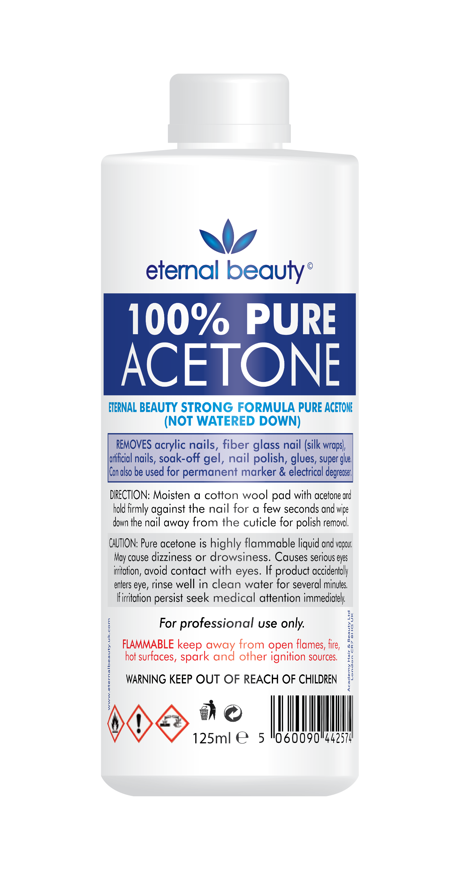 Eternal Beauty 100% Pure Acetone 125ml