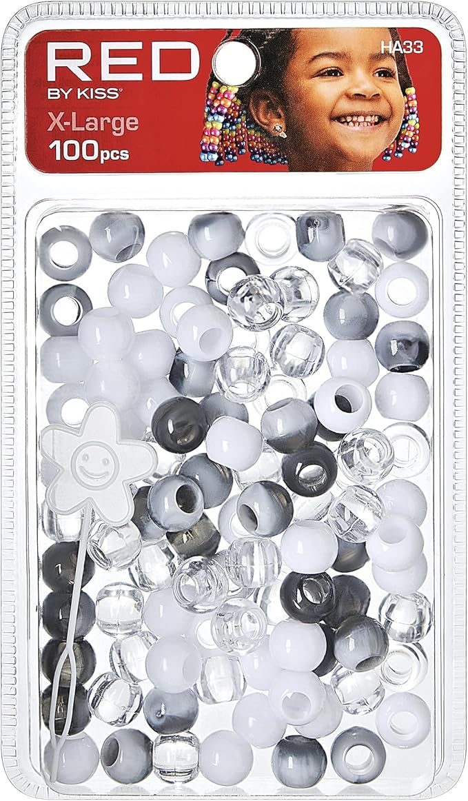 Red by Kiss Hair Beads X Large Black Ombre 100pc HA33