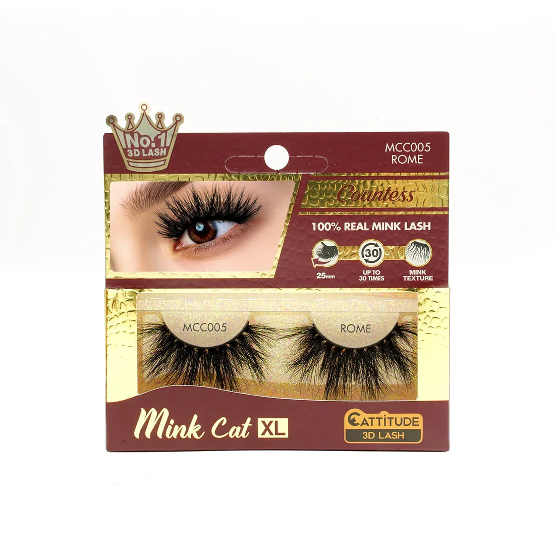EBIN Cattitude Eyelashes - Mink Cat XL Rome 005