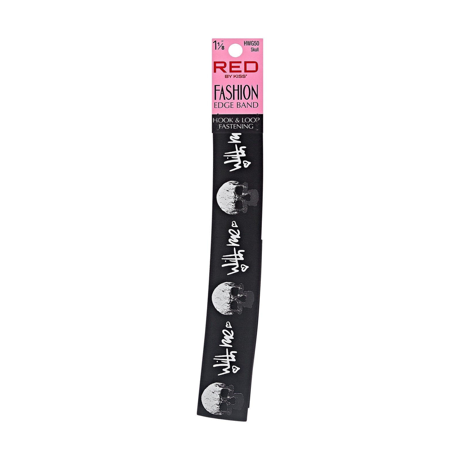 Red by Kiss Fashion Edge Band 1 1/8in Skull HWG50