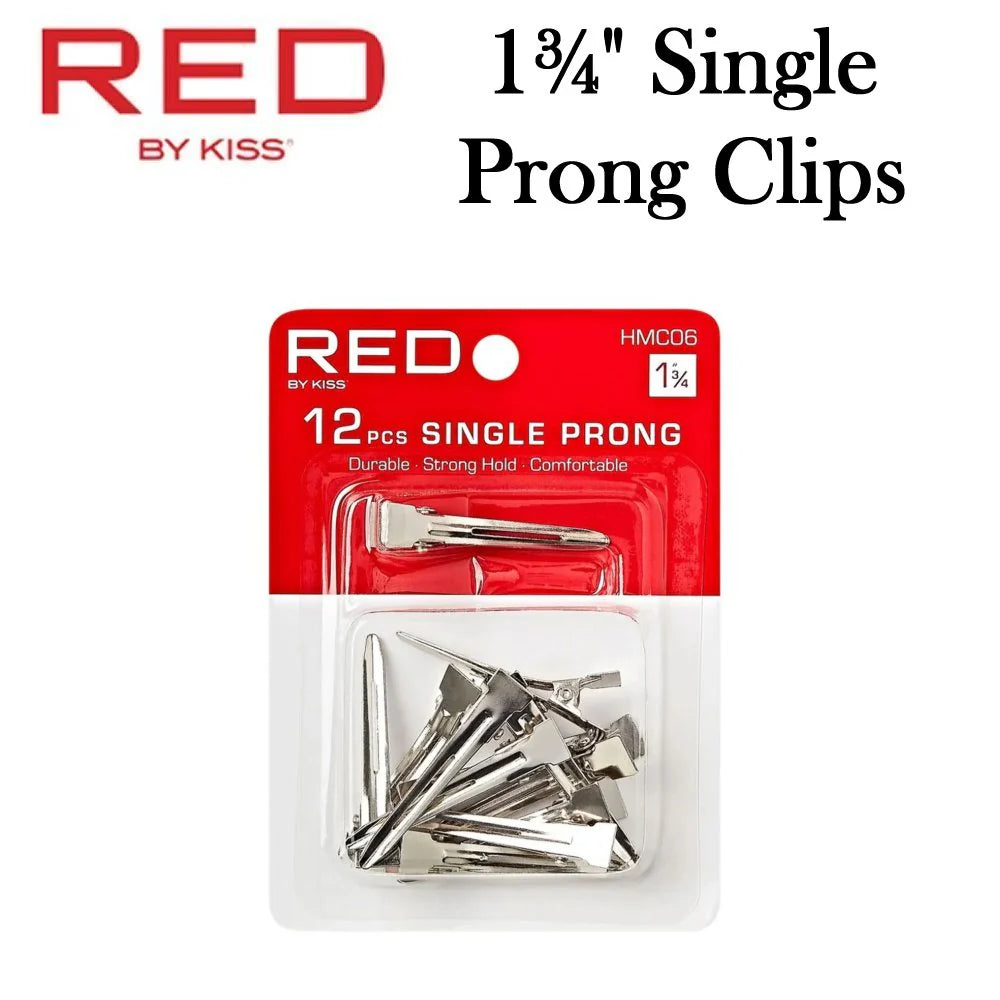 Red by Kiss Single Prong Clips 12pc 1.75in HMC06