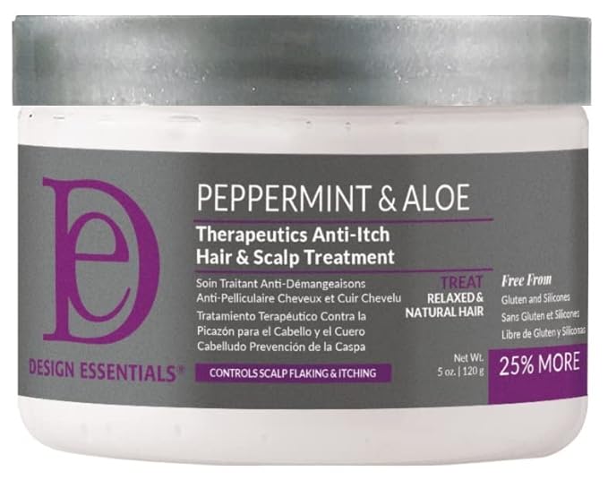Design Essentials Peppermint and Aloe Therapeutic Anti Itch Hair Scalp Treatment 5oz