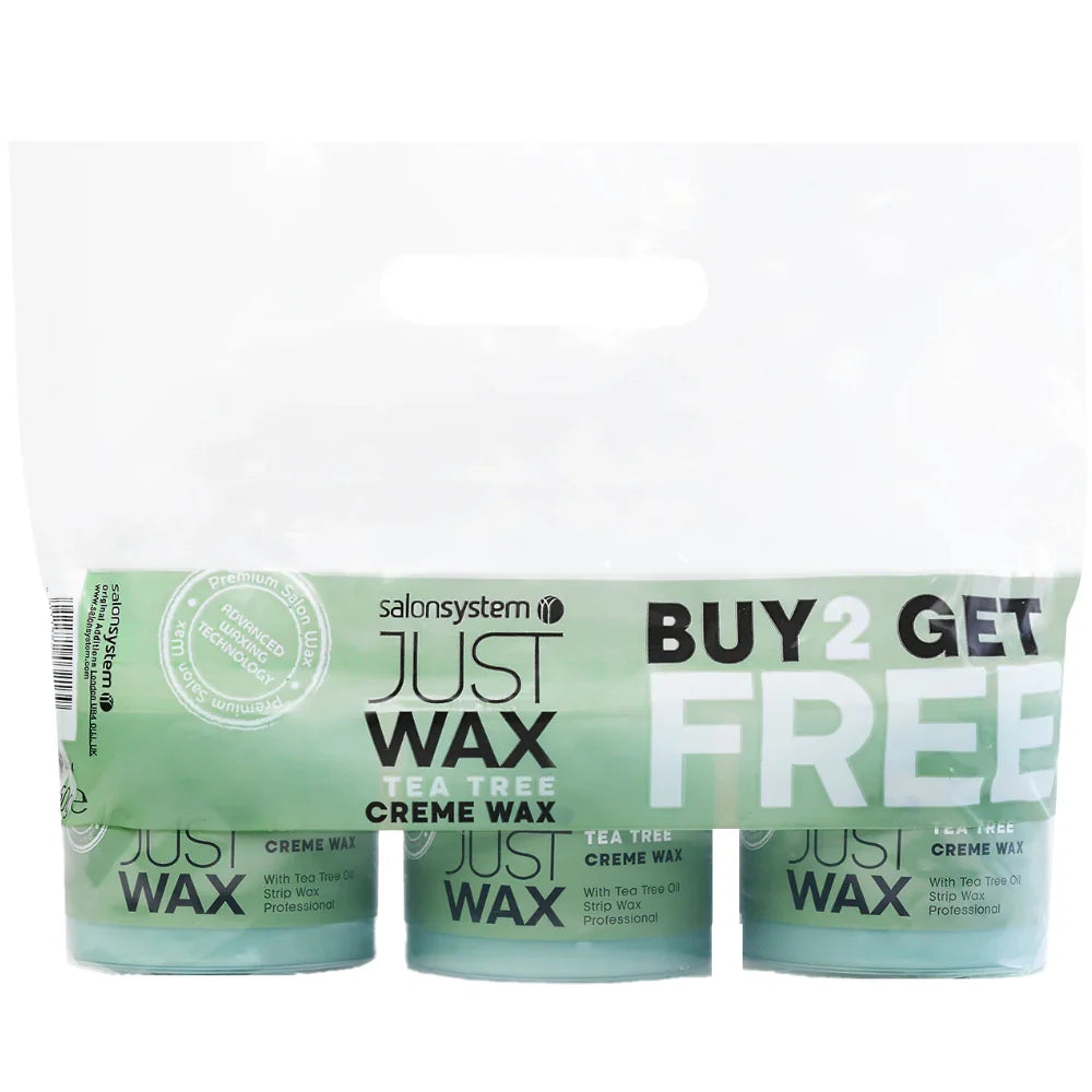 Salon System Just Wax Tea Tree Creme Wax 450g 3 Pack