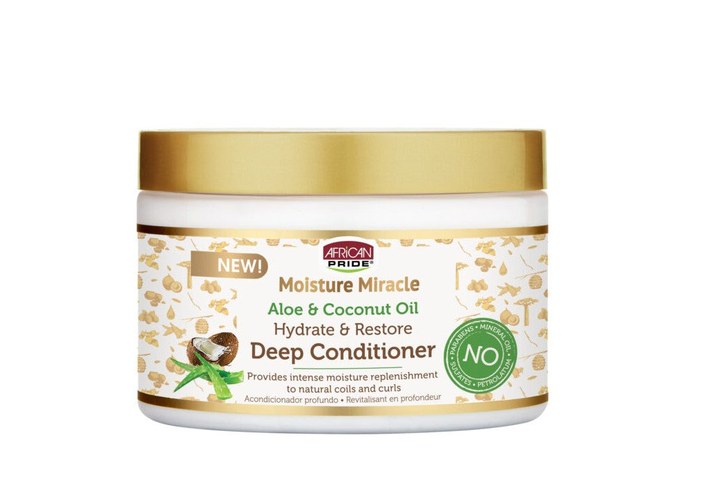 African Pride Moisture Miracle Aloe and Coconut Deep Conditioner 12oz