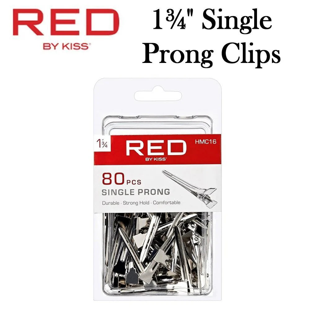 Red by Kiss Single Prong Clips 80pc 1.75in HMC16