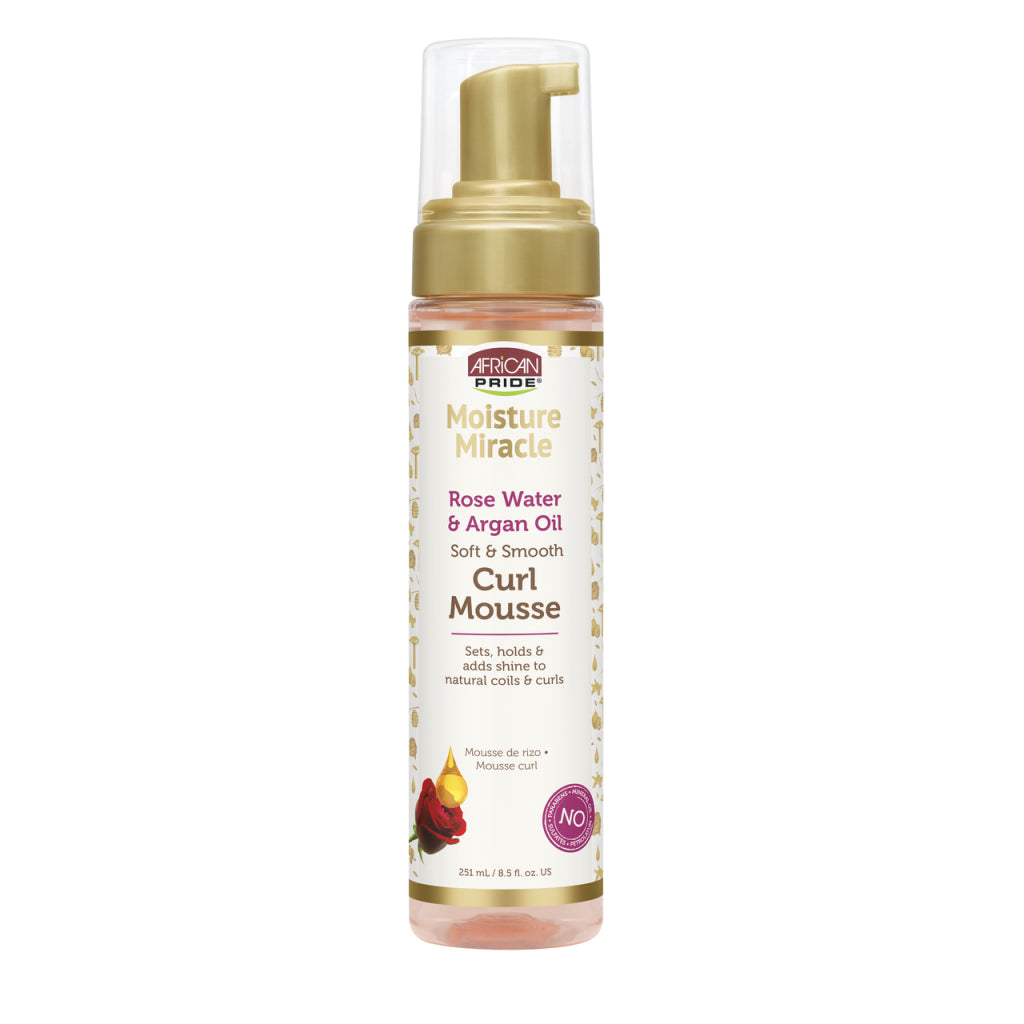 African Pride Moisture Miracle Rosewater and Argan Curl Mousse 8.5oz