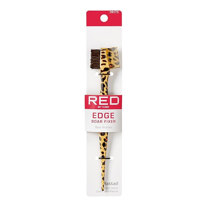 Red by Kiss Edge Brush Boar Fixer Rattail HH75
