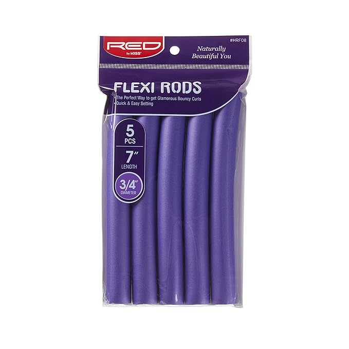 Red by Kiss Flexi Rods 7in x 3/4in Purple 5pc HRF08