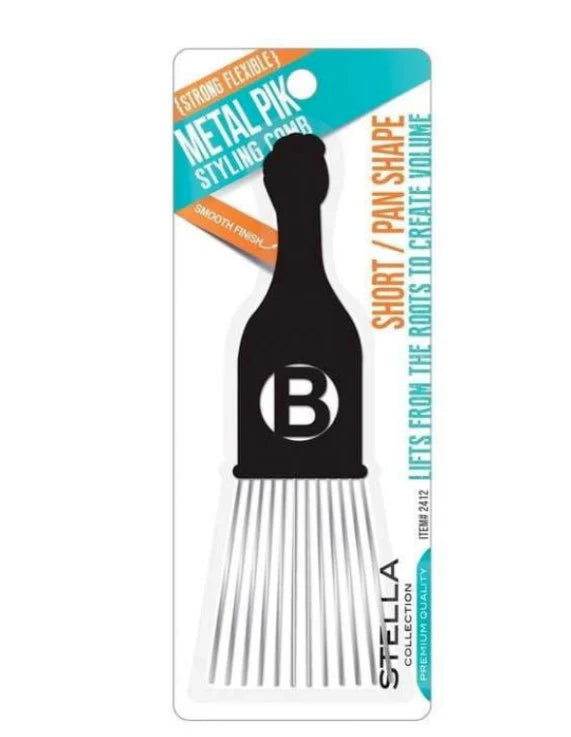 Stella Collection Metal Pik Comb Short Pan Shape - 2412