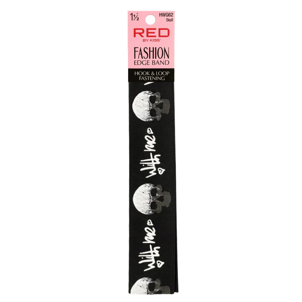 Red by Kiss Fashion Edge Band Wide 1.5in Skull HWG62