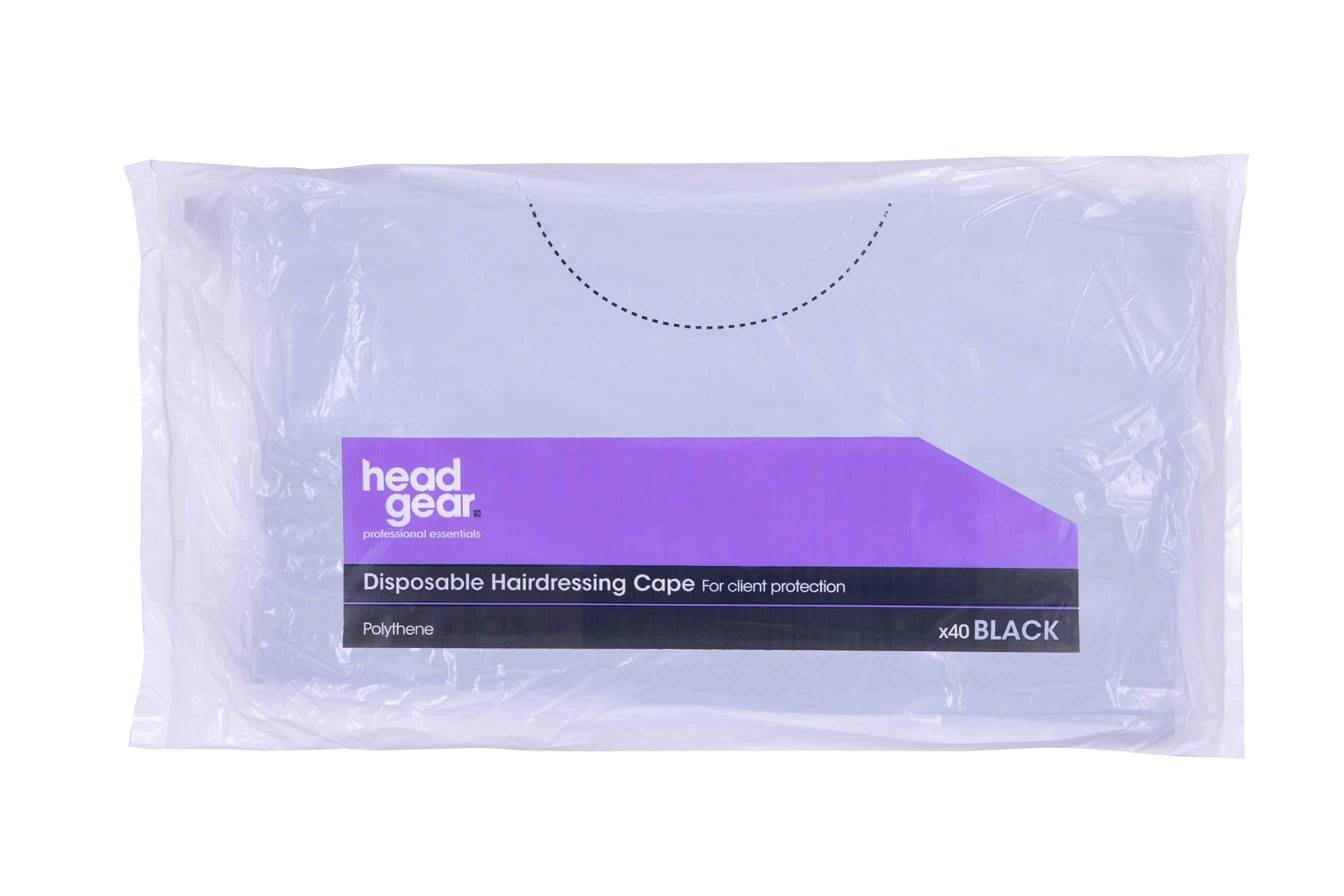 Head Gear Disposable Haidressing Cape Black 40pcs