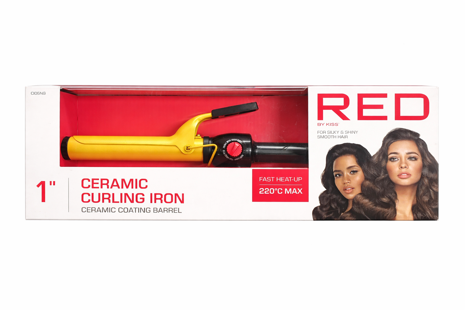 Red by Kiss Ceramic Curling Iron 1''