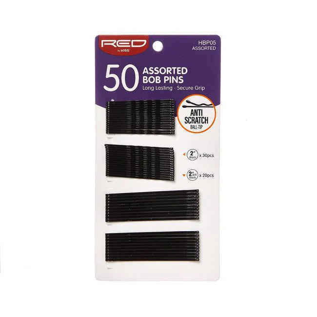 Red by Kiss Bob Pins 50pc 2in 2.75in HBP05