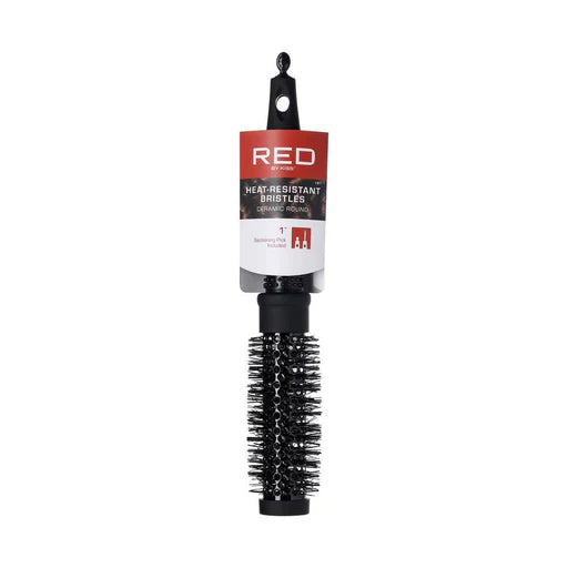 Red by Kiss Heat Resistant Ceramic Round Bristles Brush 1in HH11