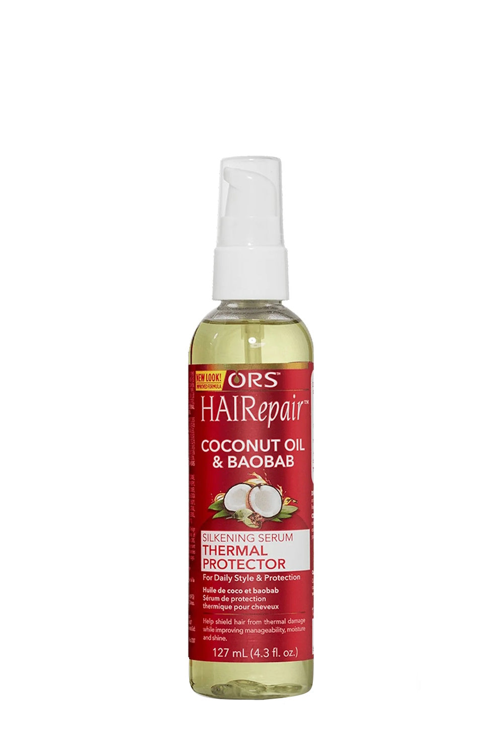 ORS Hair Repair Coconut and Baobab Silkening Serum Thermal Protector 4.3oz