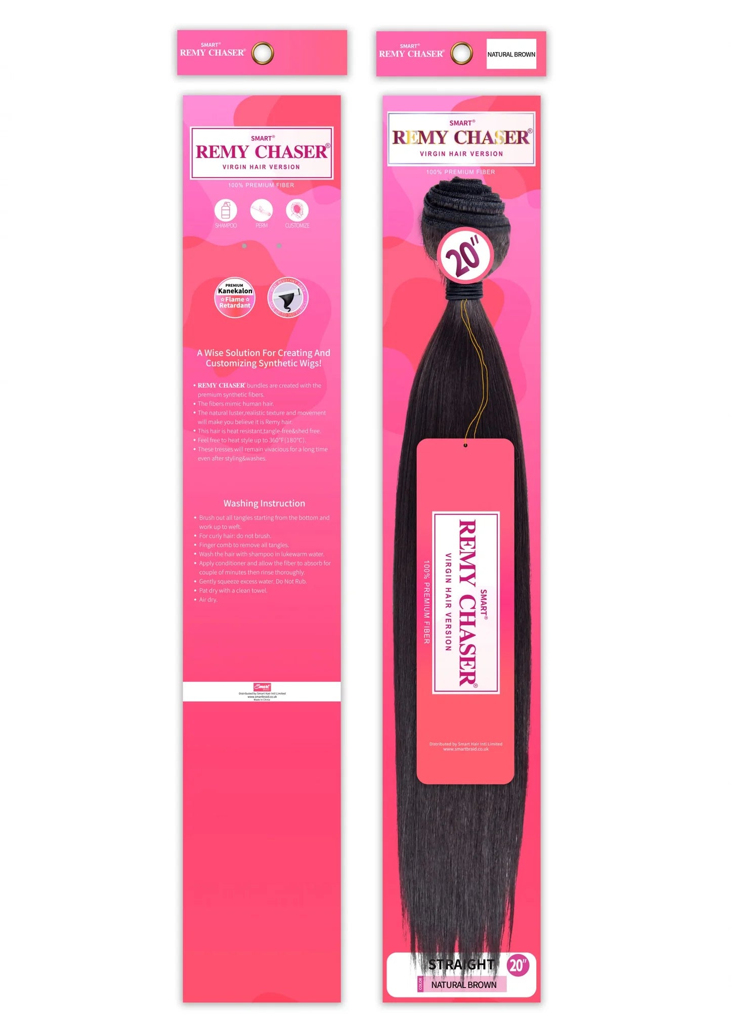 Remy Chaser Premium Synthetic Weave - Straight 20'' Natural Brown