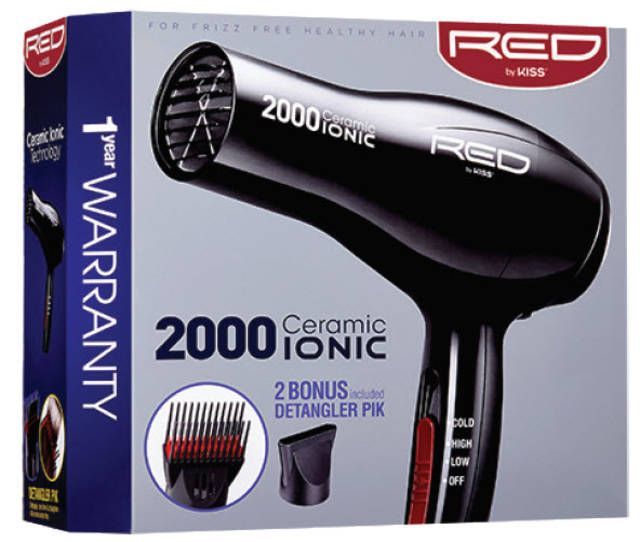 Red by Kiss 2000 Ceramic Ionic Hairdryer